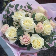 Cream and Pink Roses