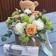 Baby Boy Hat Box with Chocolates