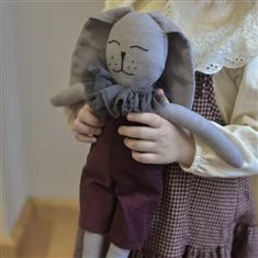 Burgundy Linen Bunny